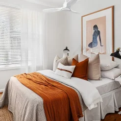 Tenerife - Super destratificateur et ventilateur DC 106 cm blanc sans lumière pales bois blanc idéal 10 à 20 m²