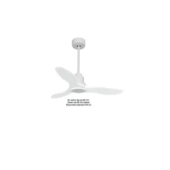 Tenerife - Super destratificateur et ventilateur DC 106 cm blanc sans lumière pales bois blanc idéal 10 à 20 m²