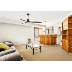 Tenerife - Un ventilateur et un Super destratificateur DC 132 cm Gris basalte pales en bois sombre Lumière Led 25 à 35 m²