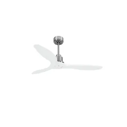 Tenerife de KlassFan - Super destratificateur et ventilateur DC 132 cm Chrome pales bois blanc sans Lumière 25 à 40 m²