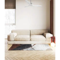 Tenerife de KlassFan - Super destratificateur et ventilateur DC 132 cm Chrome pales bois blanc sans Lumière 25 à 40 m²