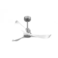 Tenerife de KlassFan - Super destratificateur et ventilateur DC 132 cm Chrome pales blanche sans Lumière idéal pour 25 à 35 m²