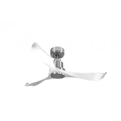 Tenerife de KlassFan - Super destratificateur et ventilateur DC 132 cm Chrome pales blanche sans Lumière idéal pour 25 à 35 m²