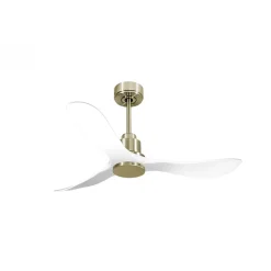 Tenerife de KlassFan - Super destratificateur et ventilateur DC 132 cm Laiton pales blanche sans Lumière idéal pour 25 à 35 m²
