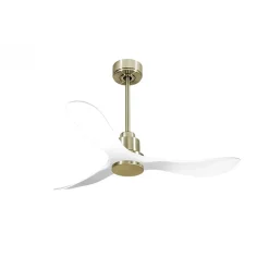 Tenerife de KlassFan - Super destratificateur et ventilateur DC 132 cm Laiton pales blanche sans Lumière idéal pour 25 à 35 m²