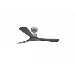 Tenerife de KlassFan - Super destratificateur et ventilateur DC 132 cm Chrome pales bois noir sans Lumière idéal 25 à 40 m²