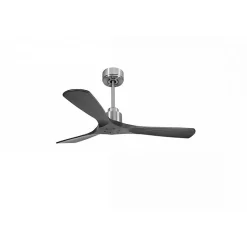 Tenerife de KlassFan - Super destratificateur et ventilateur DC 132 cm Chrome pales bois noir sans Lumière idéal 25 à 40 m²