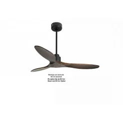 Tenerife de KlassFan - Super destratificateur et ventilateur DC 132 cm Gris basalte pales bois sombre sans Lumière 25 à 40 m²