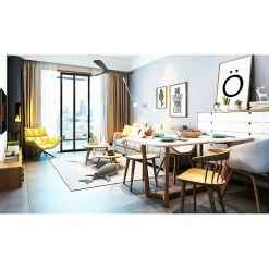 Tenerife de KlassFan - Super destratificateur et ventilateur DC 132 cm Blanc pales bois noir sans Lumière 25 à 40 m²