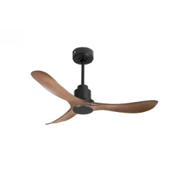 Tenerife de KlassFan - Super destratificateur et ventilateur DC 132 cm Gris basalte pales marrons sans Lumière idéal 25 à 35 m²