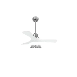 Tenerife de KlassFan - Super destratificateur et ventilateur DC 106 cm Chrome pales bois blanc sans Lumière 15 à 20 m²