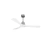 Tenerife de KlassFan - Super destratificateur et ventilateur DC 132 cm Chrome pales bois blanc sans Lumière 25 à 40 m²