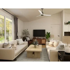 Tenerife de KlassFan - Super destratificateur et ventilateur DC 127 cm Gris basalte pales blanches sans Lumière 25 à 35 m²