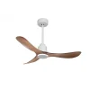 Tenerife de KlassFan - Super destratificateur et ventilateur DC 132 cm Blanc pales marron sans Lumière idéal pour 25 à 35 m²