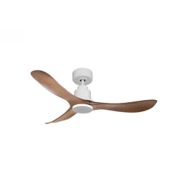 Tenerife de KlassFan - Super destratificateur et ventilateur DC 132 cm Blanc pales marron sans Lumière idéal pour 25 à 35 m²