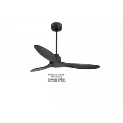 Tenerife de KlassFan - Super destratificateur et ventilateur DC 132 cm Gris basalte pales bois noir sans Lumière 25 à 40 m²