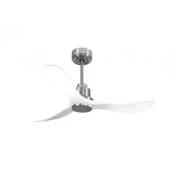 Tenerife de KlassFan - Super destratificateur et ventilateur DC 132 cm Chrome pales blanche sans Lumière idéal pour 25 à 35 m²