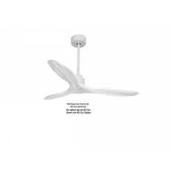 Tenerife de KlassFan - Super destratificateur et ventilateur DC 132 cm Blanc pales bois blanc sans Lumière idéal 25 à 40 m²