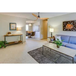 Tenerife de KlassFan-Super destratificateur et ventilateur DC 132 cm Gris basalte pales bois clair Lumière dimmable 25 à 35 m²