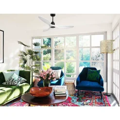 Tenerife Ring - Super destratificateur et ventilateur DC 132 cm Gris basalte pales bois blanc sans Lumière 25 à 35 m²