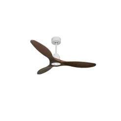 Tenerife Ring - Super destratificateur et ventilateur DC 132 cm Blanc pales bois sombre sans Lumière 25 à 35 m²