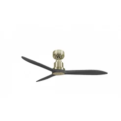 Tenerife Ring - Super destratificateur et ventilateur DC 132 cm Laiton pales bois noir sans Lumière 25 à 35 m²