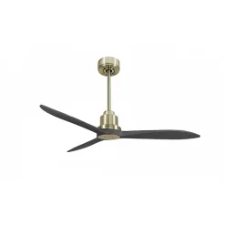 Tenerife Ring - Super destratificateur et ventilateur DC 132 cm Laiton pales bois noir sans Lumière 25 à 35 m²