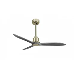 Tenerife Ring - Super destratificateur et ventilateur DC 132 cm Laiton pales bois gris sans Lumière 25 à 35 m²