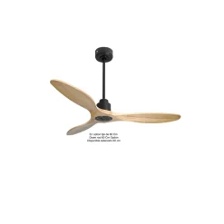 Tenerife Ring - Super destratificateur et ventilateur DC 132 cm Gris basalte pales bois clair sans Lumière 25 à 35 m²