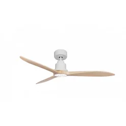 Tenerife Ring - Super destratificateur et ventilateur DC 132 cm Blanc pales bois clair sans Lumière 25 à 35 m²