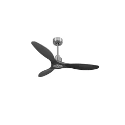 Tenerife Ring - Super destratificateur et ventilateur DC 132 cm Chrome pales bois noir sans Lumière 25 à 35 m²