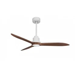 Tenerife Ring - Super destratificateur et ventilateur DC 132 cm Blanc pales bois sombre sans Lumière 25 à 35 m²