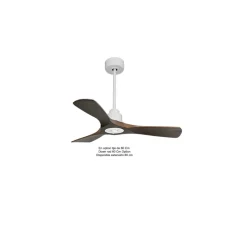 Tenerife Ring - Super destratificateur et ventilateur DC 106 cm blanc pales bois sombre idéal 10 à 20 m²