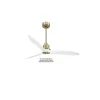 Tenerife Ring - Super destratificateur et ventilateur DC 132 cm Laiton pales bois blanc sans Lumière 25 à 35 m²