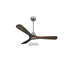 Tenerife Ring - Super destratificateur et ventilateur DC 132 cm Chrome pales bois sombre sans Lumière 25 à 35 m²