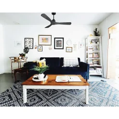 Tenerife Ring - Super destratificateur et ventilateur DC 132 cm Gris basalte pales bois noir sans Lumière 25 à 35 m²