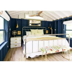 Tenerife Ring - Super destratificateur et ventilateur DC 106 cm chrome pales bois clair idéal 10 à 20 m²