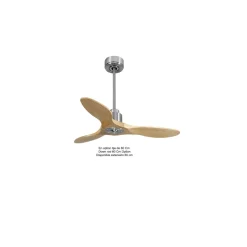 Tenerife Ring - Super destratificateur et ventilateur DC 106 cm chrome pales bois clair idéal 10 à 20 m²