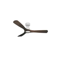 Tenerife Ring - Super destratificateur et ventilateur DC 132 cm Blanc pales bois sombre sans Lumière 25 à 35 m²