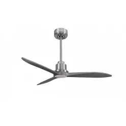 Tenerife Ring - Super destratificateur et ventilateur DC 132 cm Chrome pales bois gris sans Lumière 25 à 35 m²
