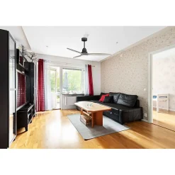 Tenerife un ventilateur et un Super destratificateur DC 132 cm Gris basalte pales bois gris et lumière 25 à 35 m²