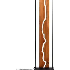 THUNDER Lampadaire noir mat/bois LED intégrée 18W - 2300lm / 3000K - métal/bois - ampoule incluse