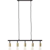 TIFFANY Suspension 5L noir dépoli/laiton brossé métal E27 5x28W - ampoule non incluse