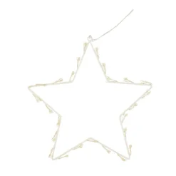 Étoile lumineuse en métal blanc 30x1x30 cm