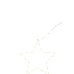 Étoile lumineuse en métal blanc 30x1x30 cm