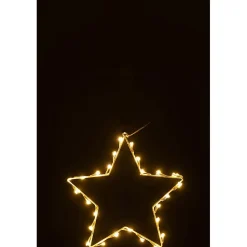 Étoile lumineuse en métal blanc 30x1x30 cm