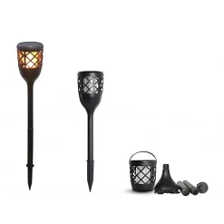 Torche Solaire LED Effet Flamme Éclairage Décoratif Autonome IP65