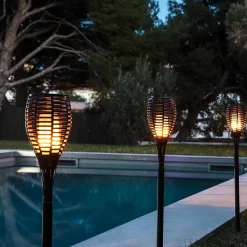 Torche solaire LED Maity sun IP44 100lm blanc chaud H.80 x l.12 cm