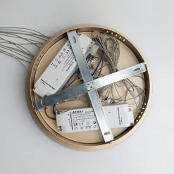 Très grande suspension 5 anneaux dorés - Tina