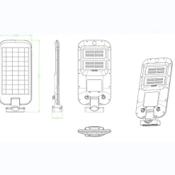 Tête de lampadaire solaire 2000 Lumens avec détecteur de présence